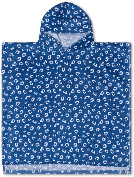 Badezubehör – Poncho – 65 x 65 cm – Kind – Leopardenmuster – 100 % Baumwolle – Blau