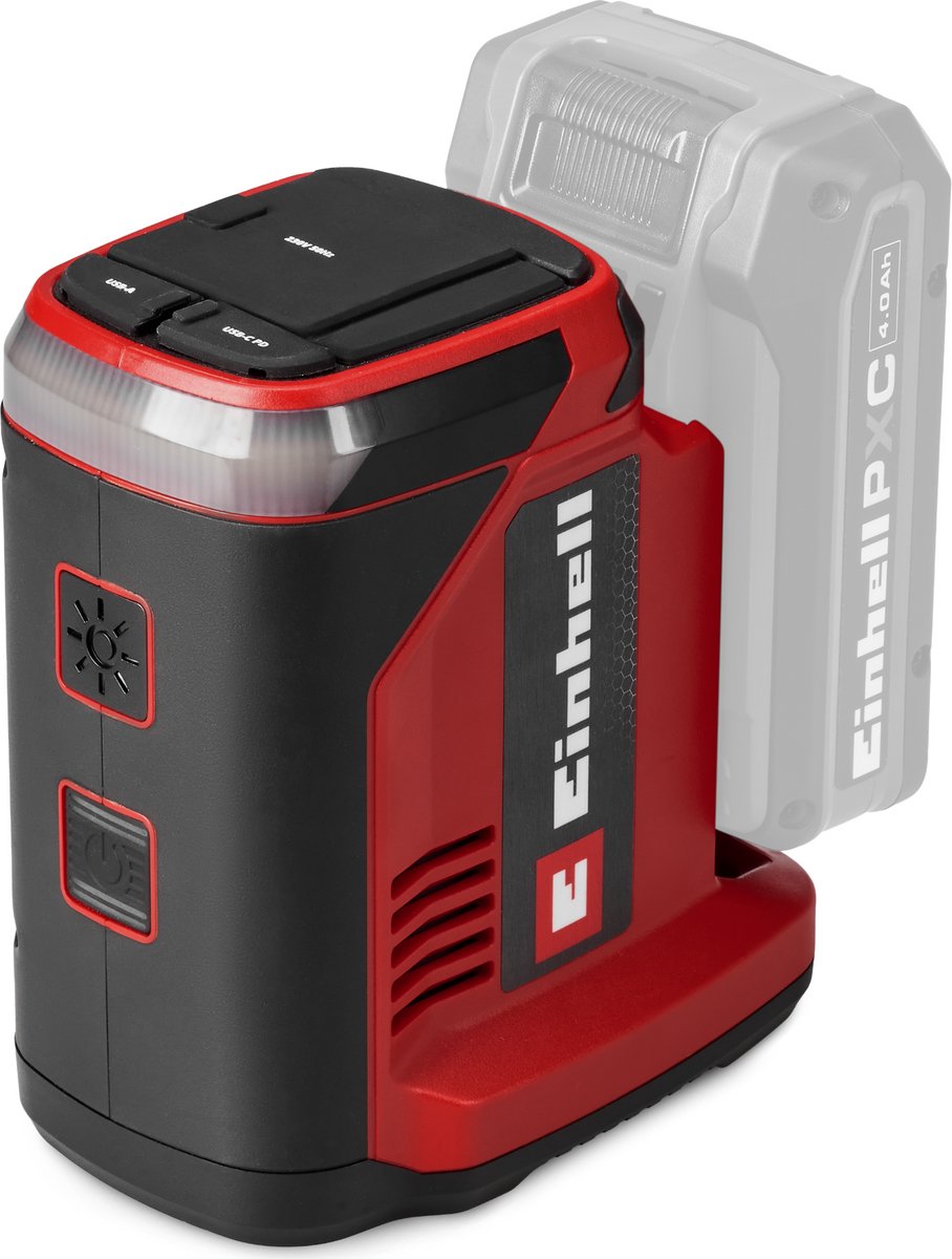 Einhell Batterie-Wechselrichter TC-ES 18 150 1 Li Solo – Power X-Change – 18 V Li-Ion – 18 V auf USB-A (10 W), USB-C (60 W) und 230 V (150 W)