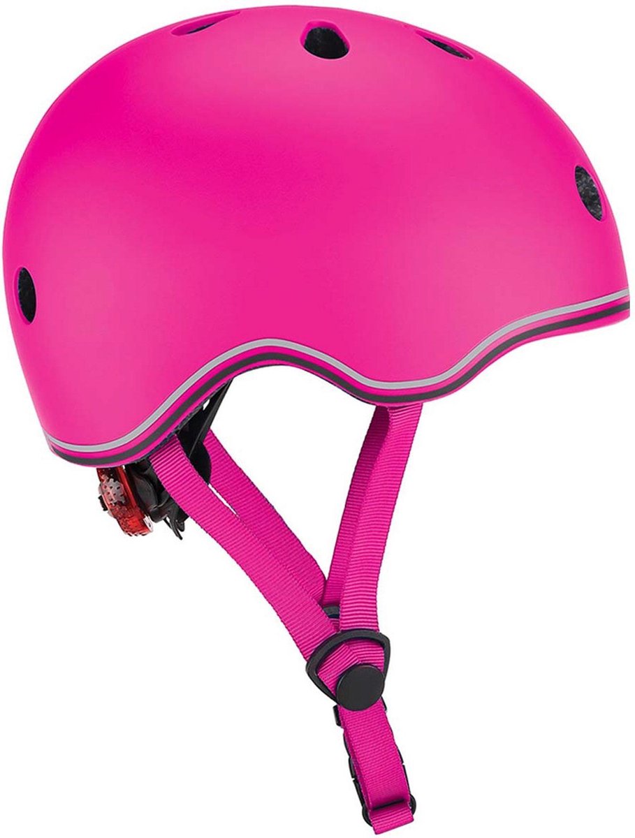 Globber Kinderhelm – Go Up – Pink – verstellbar von 45–51 cm – mit Beleuchtung – starke Polycarbonat-Außenschale