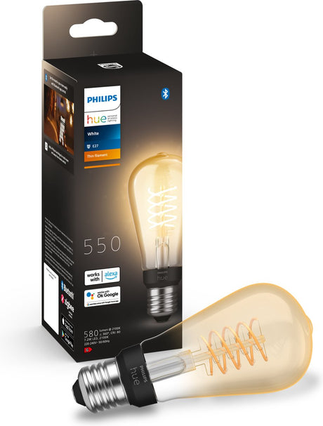 Philips hue filament edisonlamp st64 - warmwit licht - 1-pack - e27