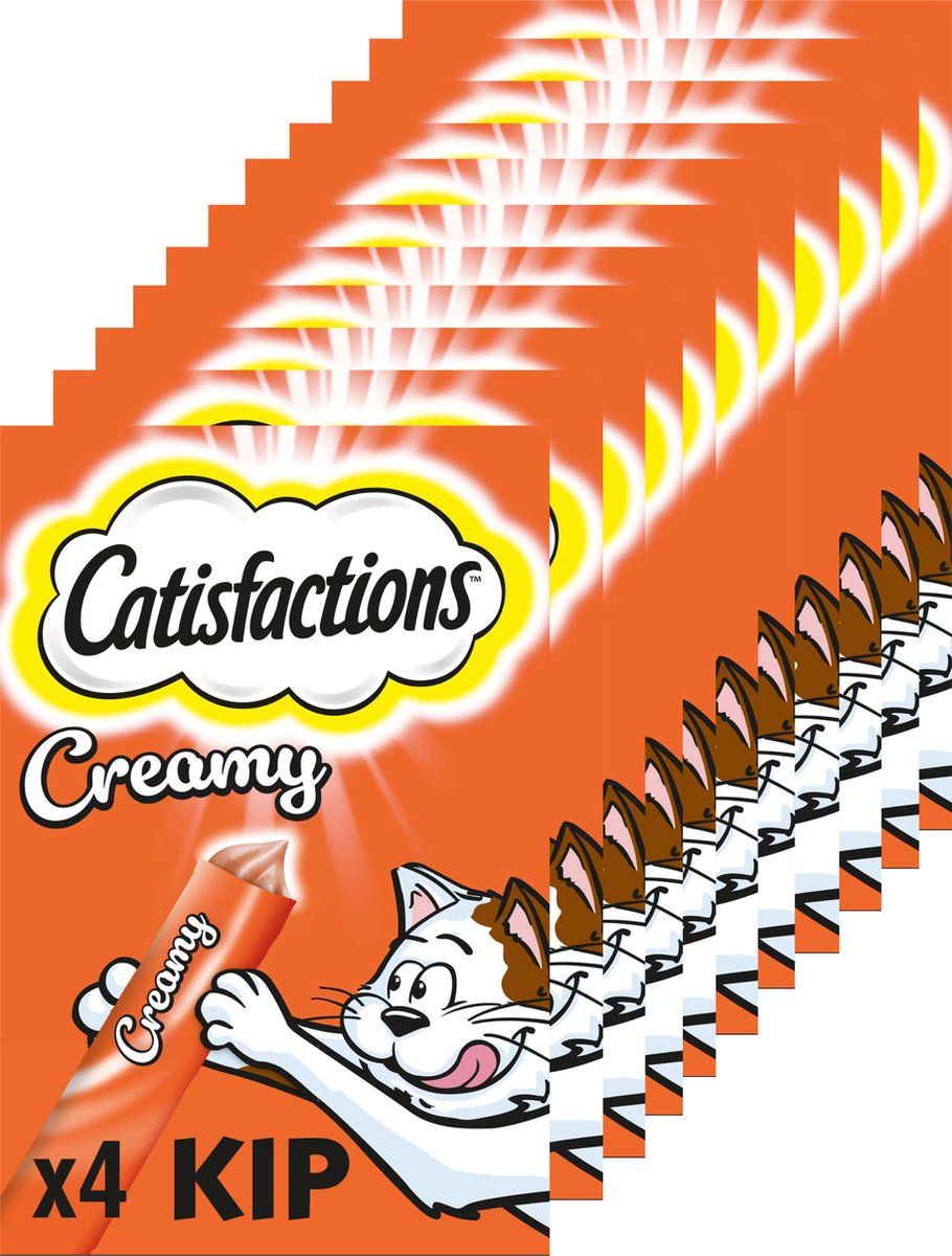 Catisfactions cremige Snacks – Leckerlis für Katzen – Huhn – 44 Stück