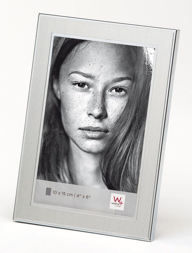 Walther pj015s Jazz – Porträtrahmen aus Metall – Fotogröße 10 x 15 cm – Silber