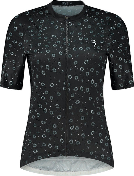 Bbb Cycling Donnafit R – nachhaltiges Radsportshirt Damen Kurzarm – 15–25 °C – atmungsaktives MTB- und Radsportshirt – 3 Rückentaschen – schwarz geblümt xl