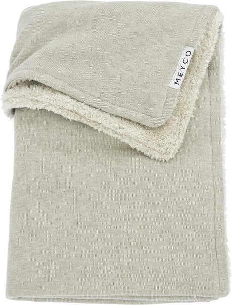 Meyco Baby-Strick-Basic-Teddy-Kinderbettdecke – Sandmelange – 100 x 150 cm – 2,0 Tog