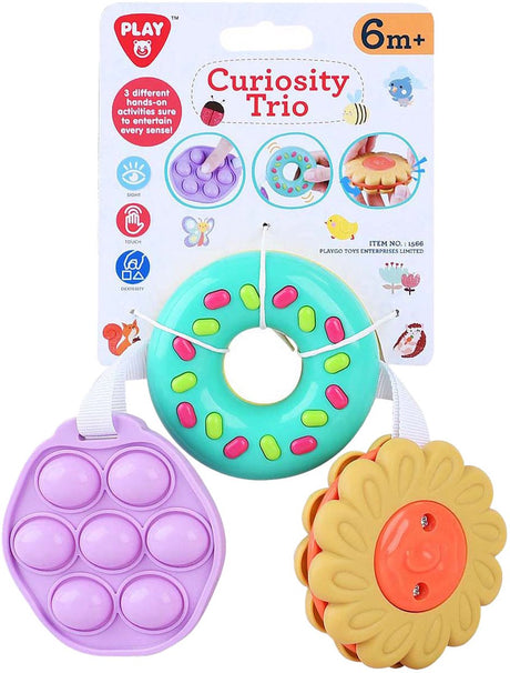 Playgo Sinnesspielzeuge Blume und Donut und Pop-it – 3 Teile.