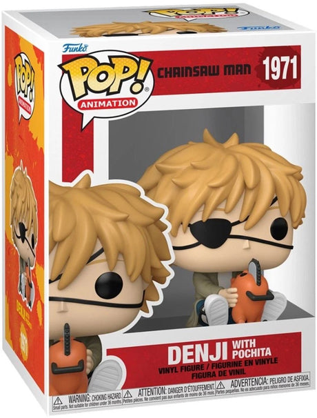 Funko Kettensägenmann Denji mit Pochita Vinylfigur 1971 Unisex Pop! - neutral - Standard