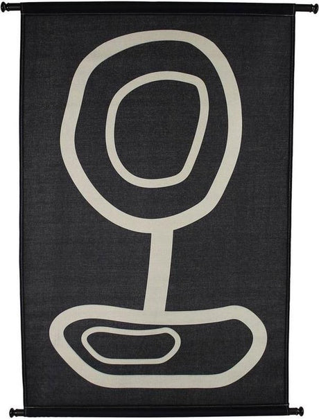 Hd collection wanddoek organisch zwart 83x3x110cm