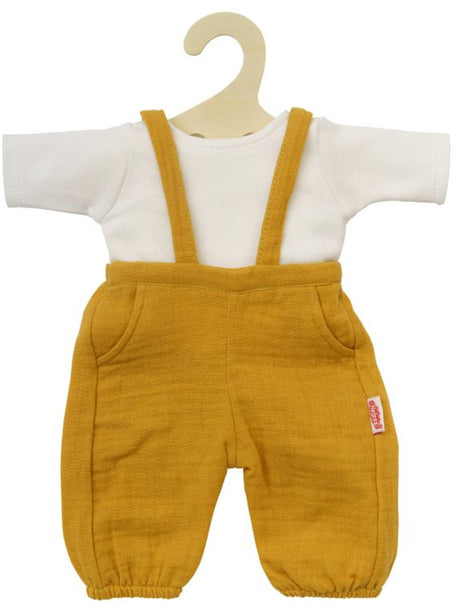 Heless Puppenkleidung Latzhose ockergelb Bio-Baumwolle 35-45 cm.