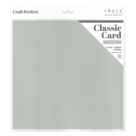 Craft Perfect von Tonic Studios Craft Perfect • Klassischer Karton, 216 g, 30,5 x 30,5 cm, Nebelgrau, 5 Stück