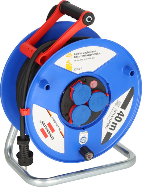 Brennerstuhl Garant IP44 Kabeltrommel für Gewerbe und Baustelle, Blau 40 m H07RN-F 3G2,5 Blau