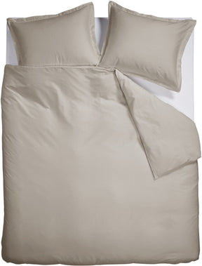 Ambiante satin uni dekbedovertrek - tweepersoons - 200 x 200 220 cm - zand