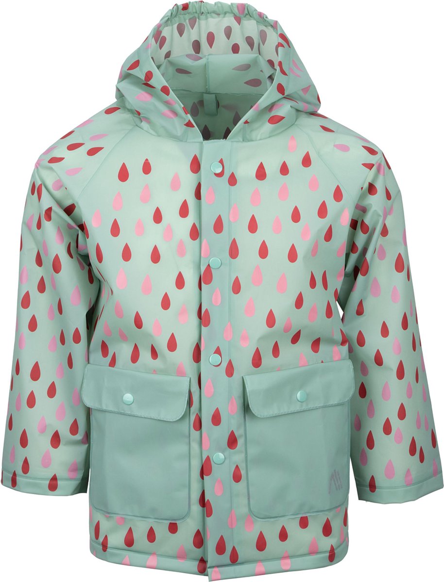 Ralka regenjas - kinderen - groen - maat 110 116 - met capuchon - 100% eva