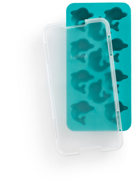 Lékué Eiswürfelform – mit Deckel – Delphin – Türkis