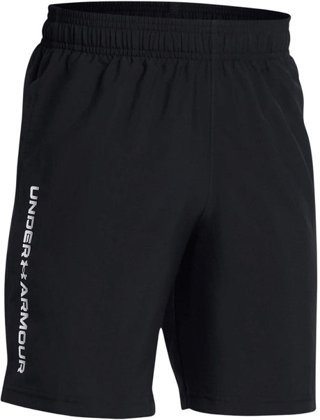 Under Armour Jungen-Sporthose „UA Tech Woven Wordmark Short-Blk“ – Schwarz – Weiß