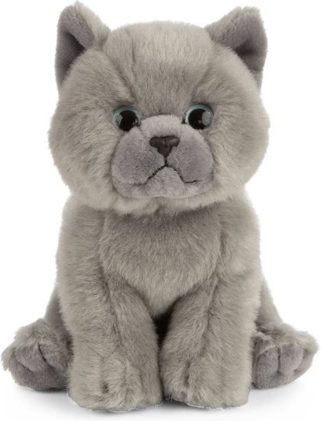 Living Nature Katzenkuscheltier - Britisch Kurzhaar - Grau - Plüsch - 16 cm - Katzenkuscheltier