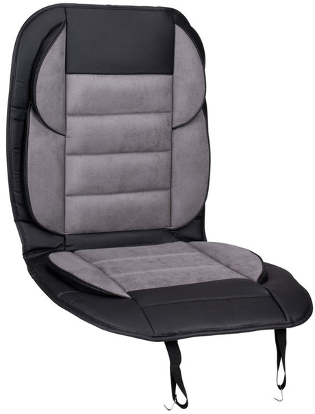 Dunlop autostoelhoes - universeel - met zijvakje - schuimvulling voor comfort - luxe vegan leer suède - grijs
