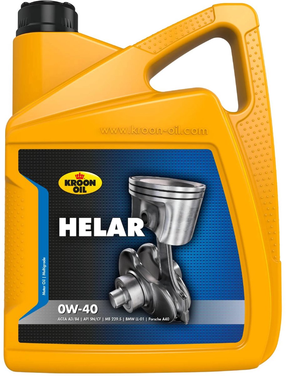 Kroon-Oil Helar 0W-40 – vollsynthetisches Motoröl – 5 Liter – transparent