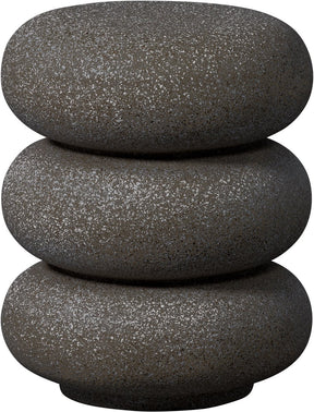 Woood-Lorbeer-Beistelltisch mit Sprenkeln – Magnesium – Schwarz – 50 x 40 x 40