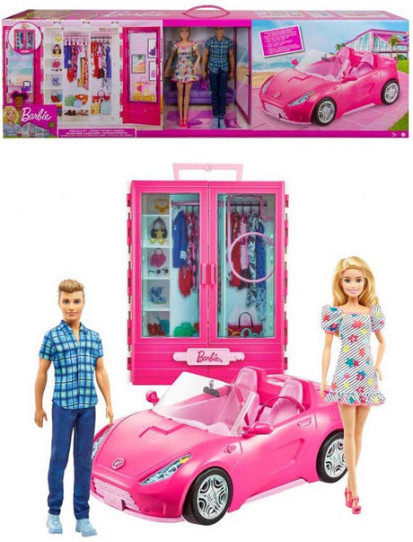 Barbie und Ken – Spielset mit Cabrio-Auto und Garderobe