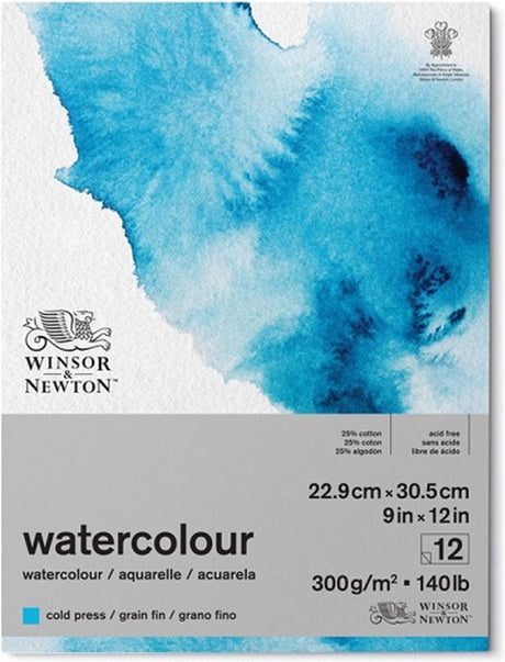 Winsor Newton klassischer Aquarellpapier-Körnungsflossenblock, 300-Gramm-Block: 23 x 31 cm