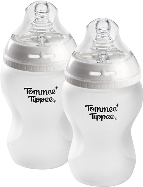 Tommee tippee natural start glazen babyflessen met siliconecoating- set van 2 x 250ml baby flessen - lage toevoersnelheid 0m+