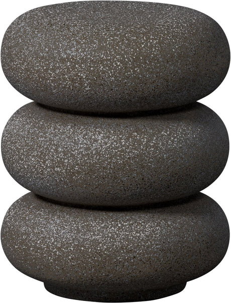 Woood-Lorbeer-Beistelltisch mit Sprenkeln – Magnesium – Schwarz – 50 x 40 x 40