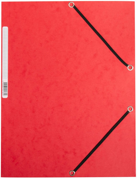Q-connect elastomap, a4, 3 kleppen en elastieken, karton, rood 10 stuks