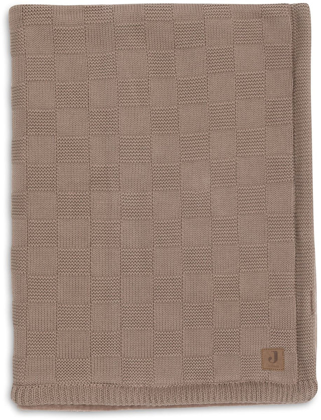 Jollein baby deken ledikant - 100x150cm - box knit - milky coffee velvet