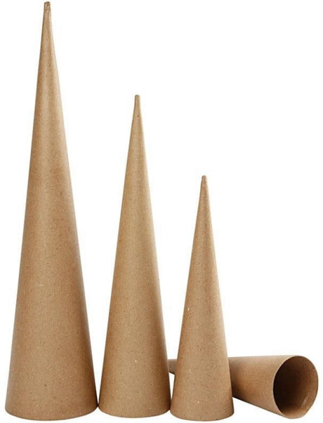 Creativ Company Pappmaché-Hochkegel-Set 3-teilig 3-teilig, H: 30-40-50 cm