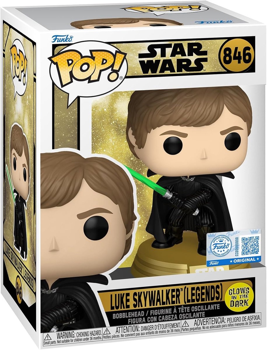 Funko pop star wars: luke skywalker (glows in the dark) pop #846
