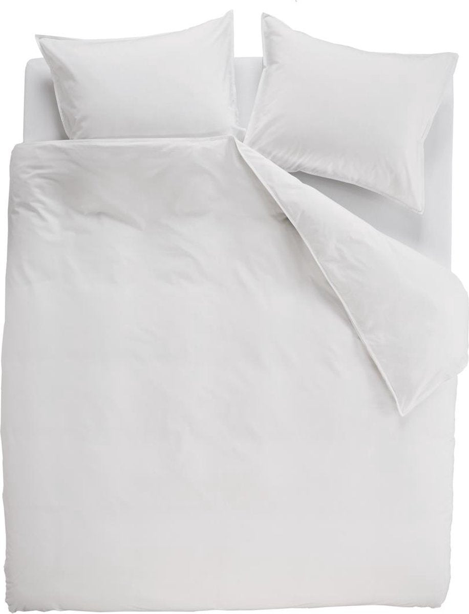 Ambiante cotton uni dekbedovertrek - effen - lits-jumeaux - 240x200 220 - wit