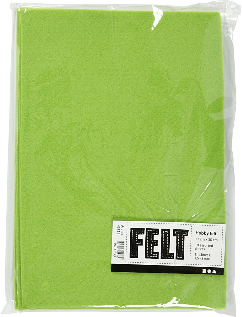 Creativ Company Hobbyfilz hellgrün A4, 10 Blatt