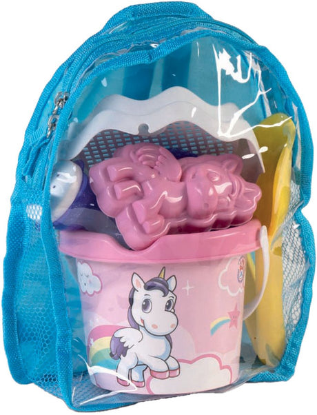 Androni Rucksack mit Einhorn-Strandset, 6-teilig.