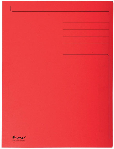Exacompta 50x Forever® bedruckte Mappe mit 3 Klappen – 280 gm2 – 24,5 x 35 cm für Folio – Rot – 449003e