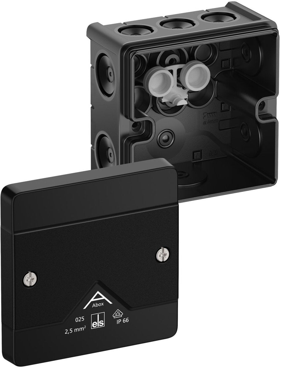 Spelsberg abox 025-l sw Abzweigdose (L x B x H) 85 x 85 x 52 mm schwarz IP66 1 Stück