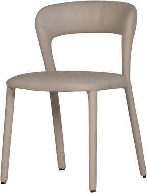 Woood noble eetkamerstoel - leerlook - beige - 76x51x56