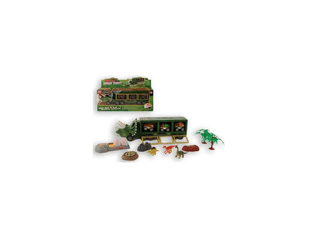 Dino-Truck 34 cm mit 3 reibungsschießenden Dino-Autos