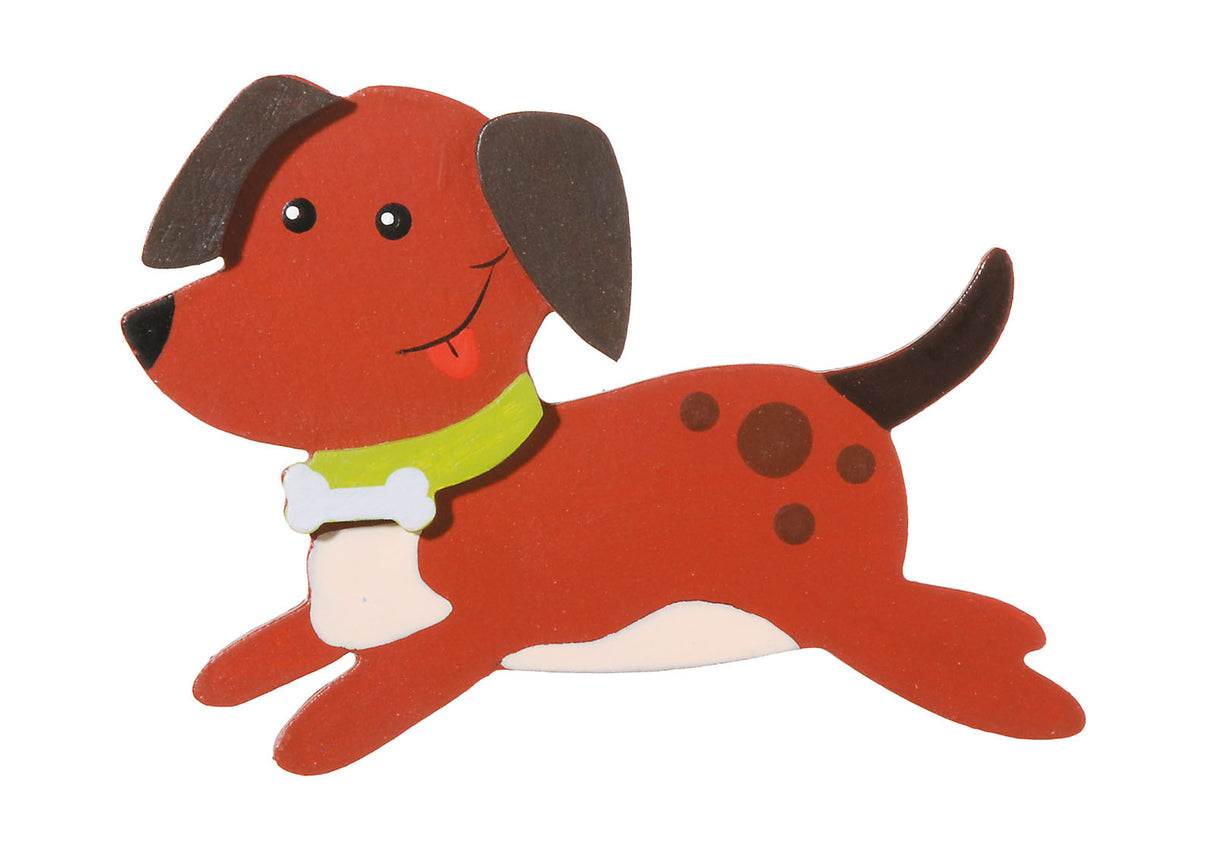 Darice • Hund aus bemaltem Holz, 8 x 10 x 0,5 cm
