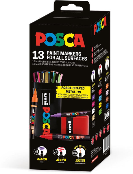 Uni Posca Pigmentmarker-Röhrenset - 13-tlg.