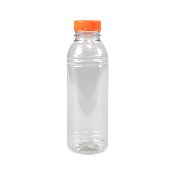 Fles rpet 500ml met oranje dop (125 stuks)