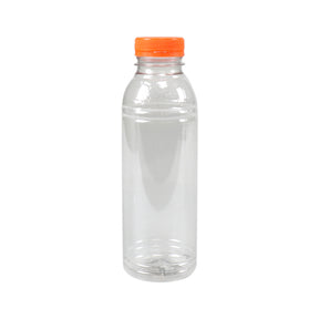 Fles rpet 500ml met oranje dop (125 stuks)