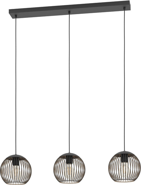 Eglo almanzora hanglamp - e27 - 90 cm - zwart koper