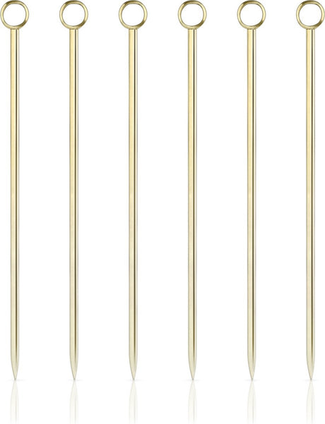 Viski Cocktailspieße – Edelstahl – goldfarben – 6 Stück