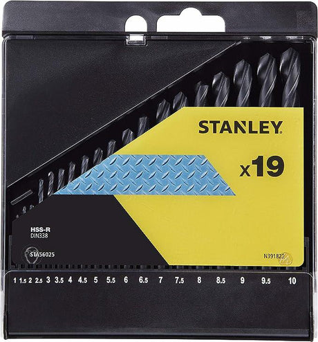 Stanley boormetaalset 19szt. 1-10 mm
