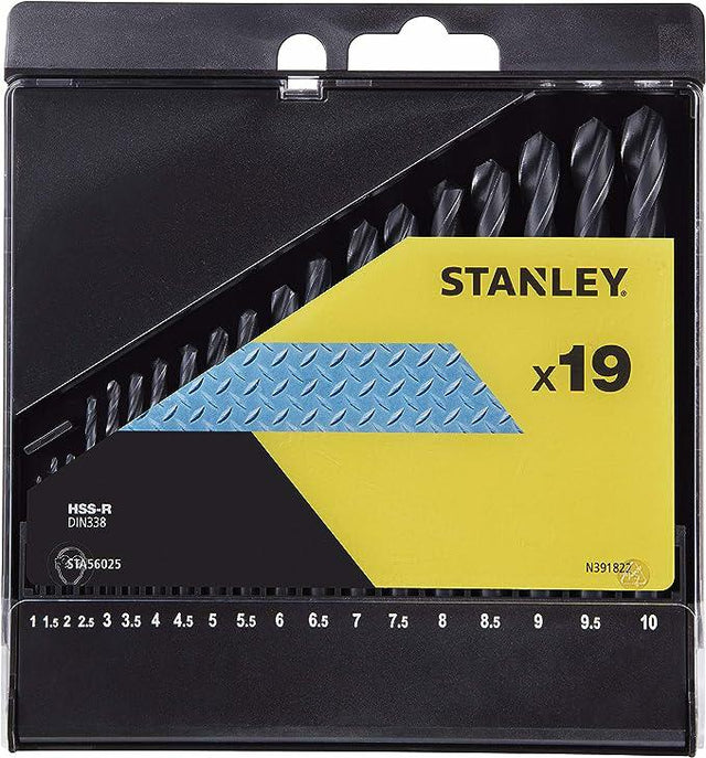 Stanley boormetaalset 19szt. 1-10 mm