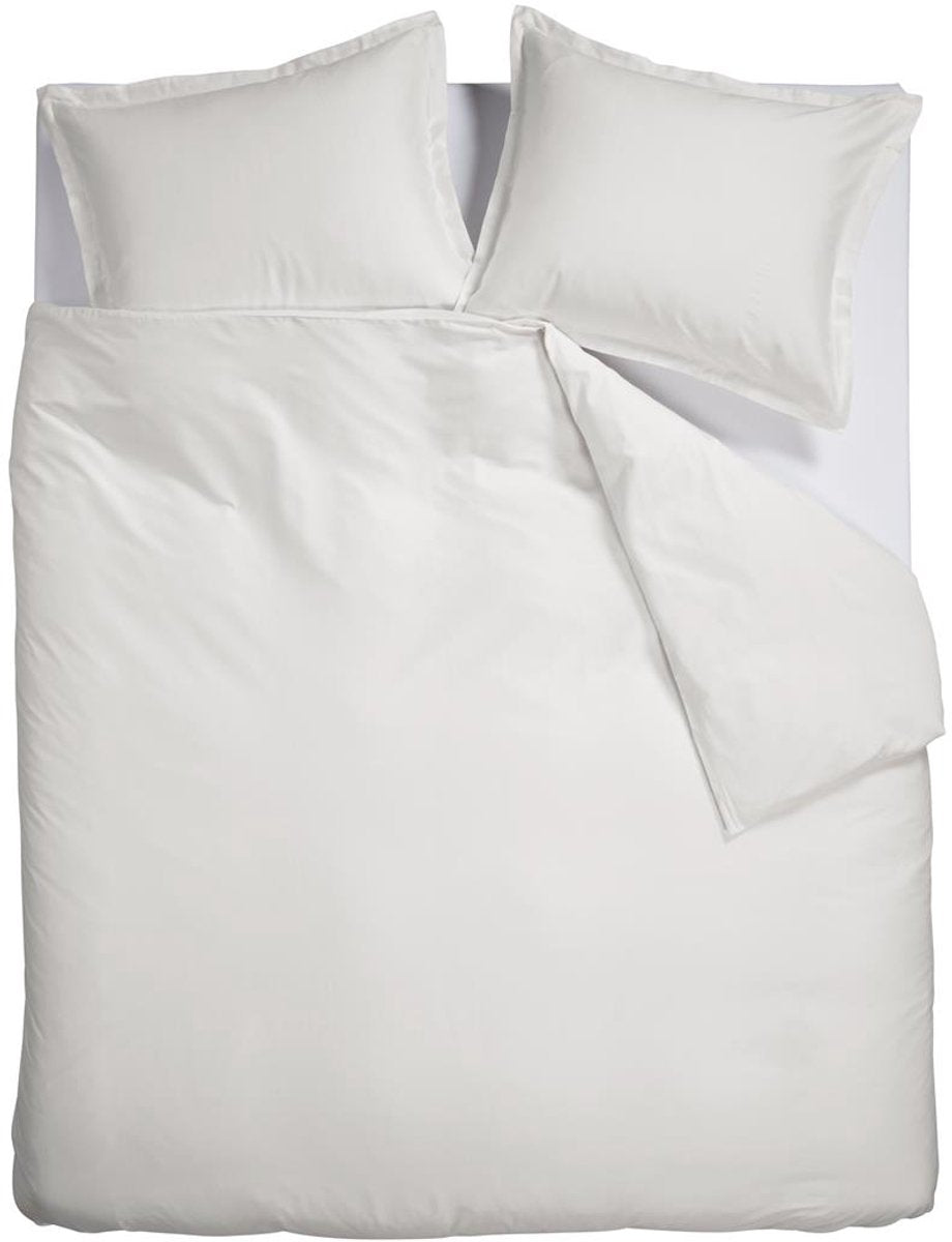 Ambiante satin uni dekbedovertrek - tweepersoons - 200x200 220 cm - wit