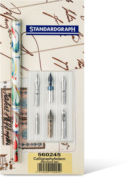 Standardgraph - kalligrafieset - allround set à 6 penpunten inclusief penhouder - sg-560245