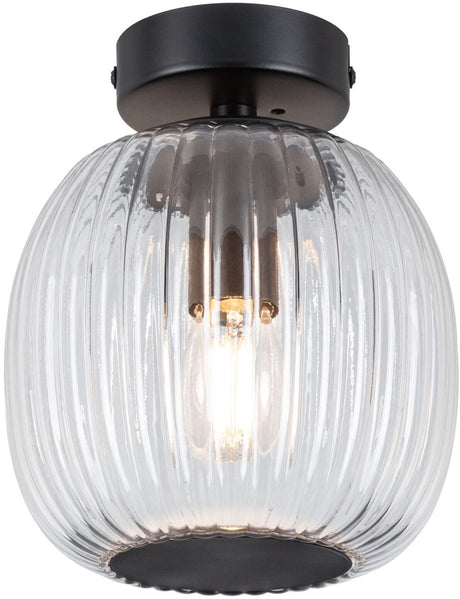 Paulmann LED-Deckenleuchte Ruya IP44 E14 230V max. 20W dimmbares Glas, schwarz matt