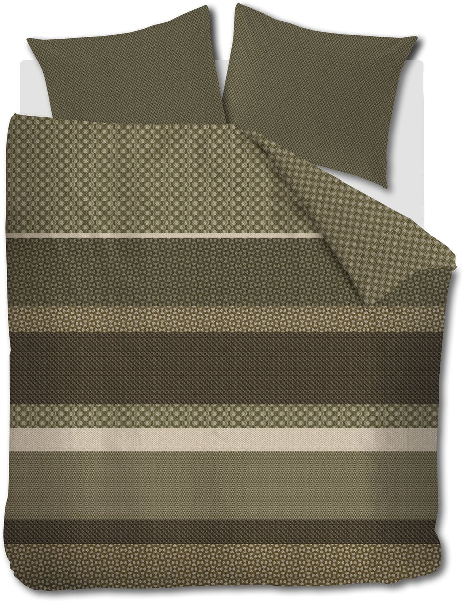 Beddinghouse fera dekbedovertrek - tweepersoons - 200 x 200 220 cm - groen