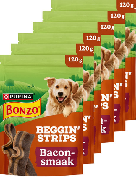 Bonzo Beggin' Strips - Hundesnacks - Speck - 6 x 120 g